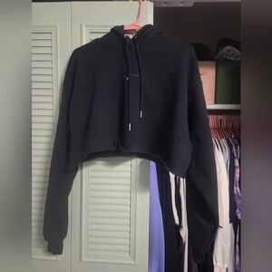 Black Cropped Hoodie